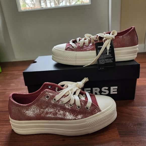 Converse Chuck Taylor All Star Lift Platform Suede Shimmer 7.5 NIB - Picture 4 of 9